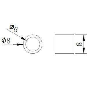 Durable Piezo Tube Ø8xØ6x8mm 120KHz Resonant Frequency Low Dielectric Loss