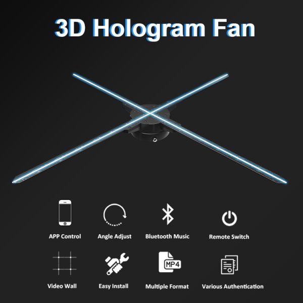 Powerful App Holograficos 3d Led Fan Hologram Projecteur Video Advertising Holographic Display 3D Holograma Fan for Showroom