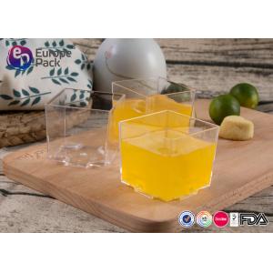 FDA Free Square Disposable Cups Clear Plastic Dessert Containers 60ml