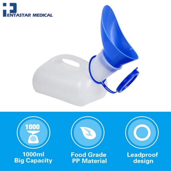 Unisex Urinal for Car Toilet Urinal for Men and Women Bedpans Pee Bottle With a Lid and Funnel Plastic Can for Car Old Man