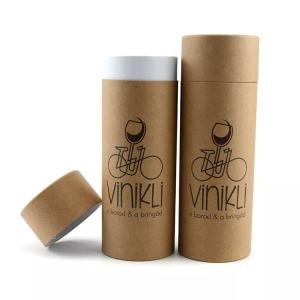Custom Wine Cardboard Tube Packaging Round Kraft Paper Food Tube