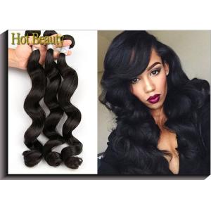 6A Grade Black Virgin Human Hair Extensions Natural Wave Full Head Bundles