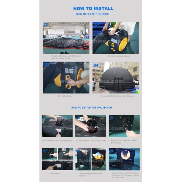 360 Degree Fulldome Kids Schools Equipment Movie Star Projection Tent Mobile Portable Inflatable Planetarium Dome for Sale