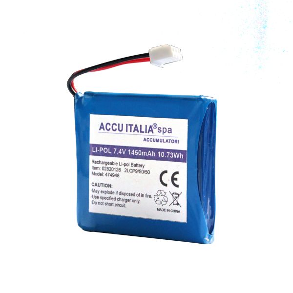 Factory Made Recharge 7.4 Volt Battery 02820126 1450mAh Lithium Battery Manufacturing Line 10.73Wh Rechargeable Lipo Battery