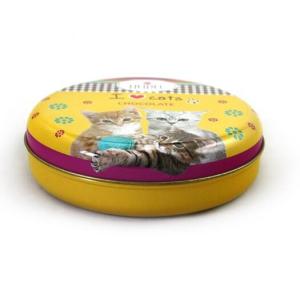 China Seamless Round Cat Food Metal Container on sale