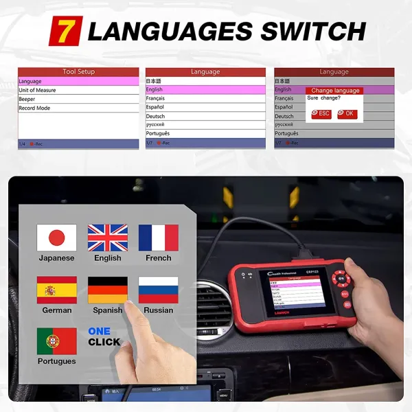 LAUNCH X431 CRP123 OBD2 Scanner Free Update Check Engine ABS SRS AT 4 System Full OBD2 Code Reader Diagnostic Tools