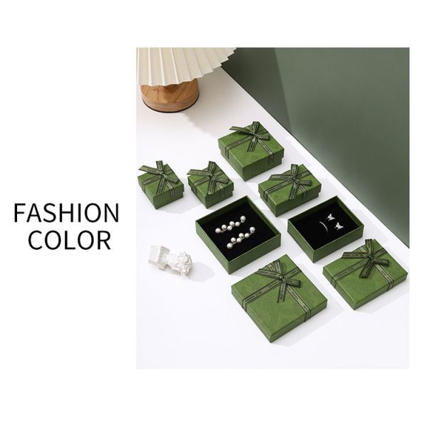 Luxury Green Jewelry Drawer Box Lid And Base Type For Necklace Bracelet Earrings Ring