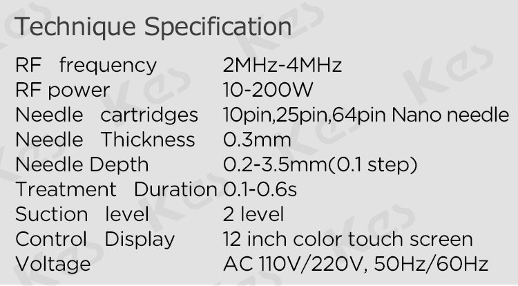 Portable 2MHz 10w Radio Frequency Microneedling Machine