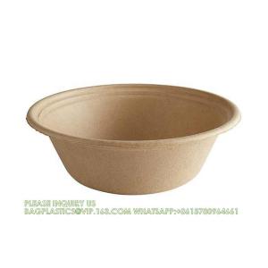 Disposable Bagasse Food Box To Go Lunch Paper Bowl 22 OZ Heavy Duty Bagasse