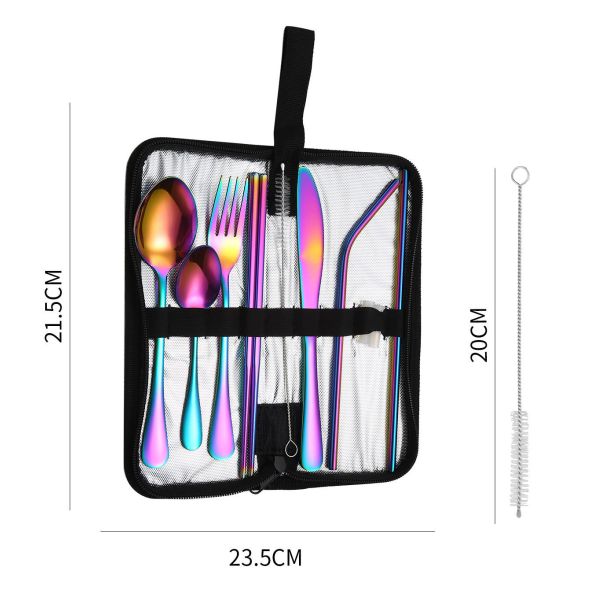 Lightweight And Reusable Stainless Steel Cutlery Set For Camping 10 Pieces