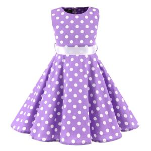 Polka Dot Flower Show Skirt Retro Cotton Kids Clothing