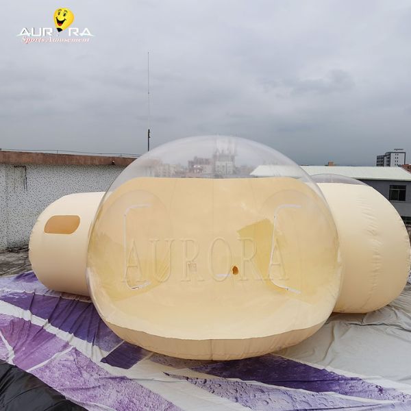 1.0mm Transparent PVC Inflatable Bubble House Tent Yellow Customized