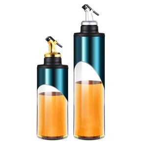 Empty Round Kitchen Oil Dispenser Glass Bottle 380ml 650ml