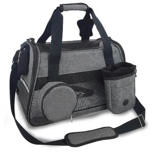 3 In 1 Pet Carrier Bag Small Cat Dog Travel Carrier Nylon PU Cotton Material