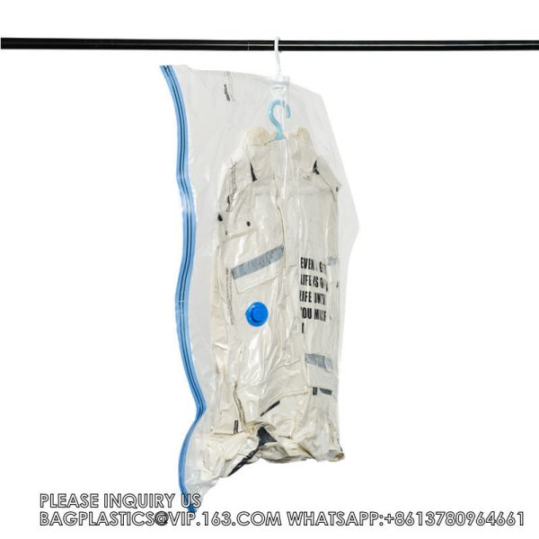 Good Quality Hanging Vacuum Storage Bag 75% Space Saver Vacuum Compression Clothing Finishing Bag