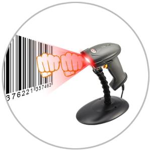 Black Automatic Barcode Scanner Convenient Operation Plug And Play