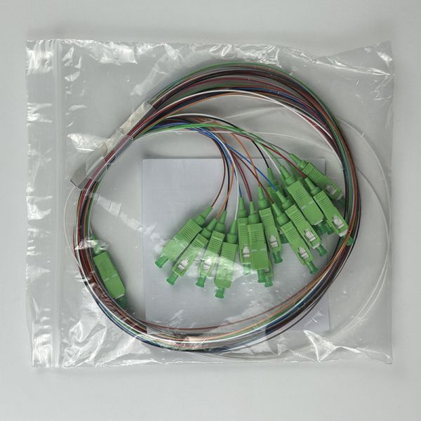 FTTH 1x2 1x4 1x8 1x16 PLC Fiber Optic Splitter With Mini Steel Tube 1M 3M 5M