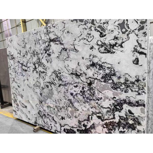Hotel and Home Design Big Slab Panda White Granite Black Veins Kitchen Countertops