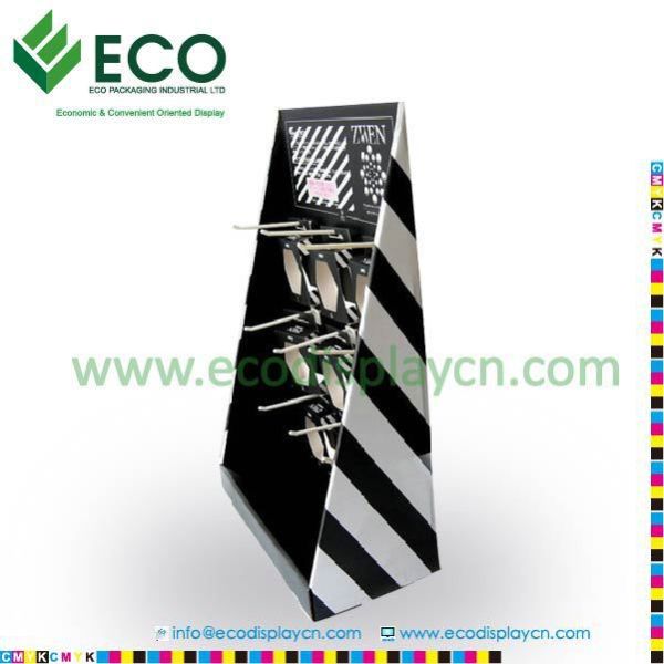 Jewelry Display, Promotional Corrugated Cardboard Counter Top Hook Display Stand For Jewelry