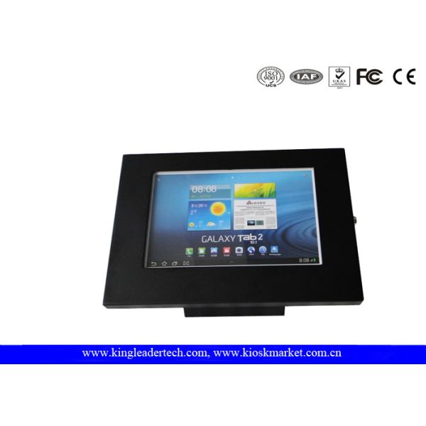 Buy Matt Black Ipad Kiosk Stand Unimpeded Tablet Kiosk Enclosure For Samsung at wholesale prices