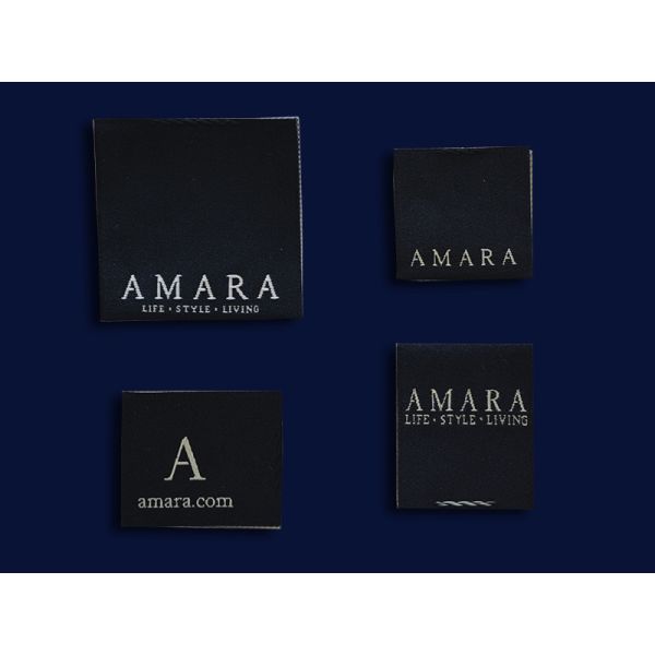 Centre Fold Woven Fabric Labels High Density For Clothes Garments Bags