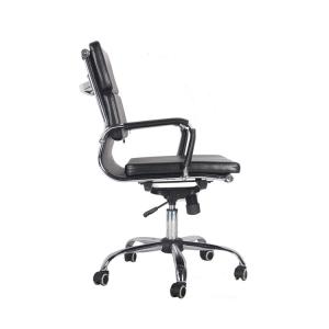 Middle Back Modern Manager Office Chairs Black Coating Sled Frame