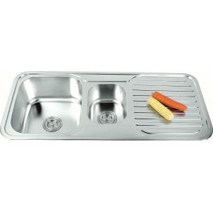 Polishing Surface Project Sink Stainless Steel Material With Draining Board