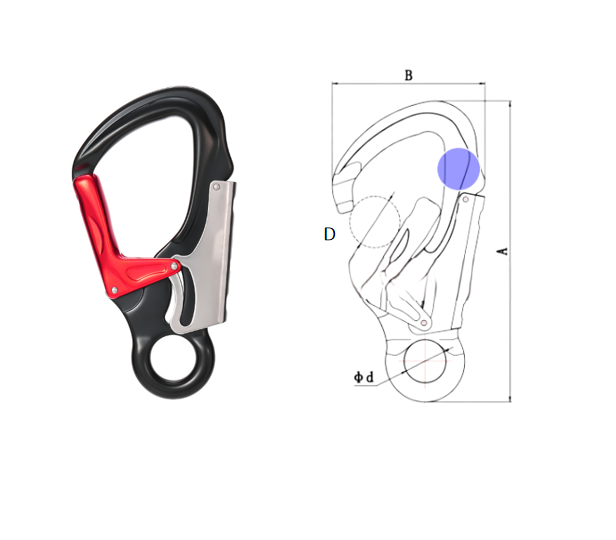 Outdoor Activity Aviation Aluminum Climbing Carabiner Safety Lock Hook