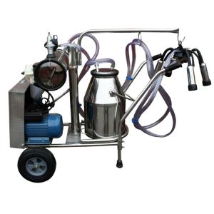 Vacuum Pump 12pcs/H Cow Milking Machine With 25L Bucket