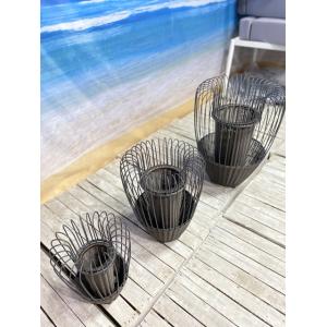 Floor Rattan Cover Flower Pot with Zinc Basin Inside and Advanced Technology