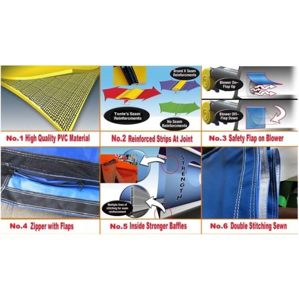 Blue Inflatable Tumble Track Folding Air Gymnastics Mats for Sports Games