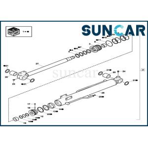 Quality CX18C Model Excavator XKCC-00397 XKCC00397 Boom Cylinder Seal Repair Kit For Case Construction Equipment for sale