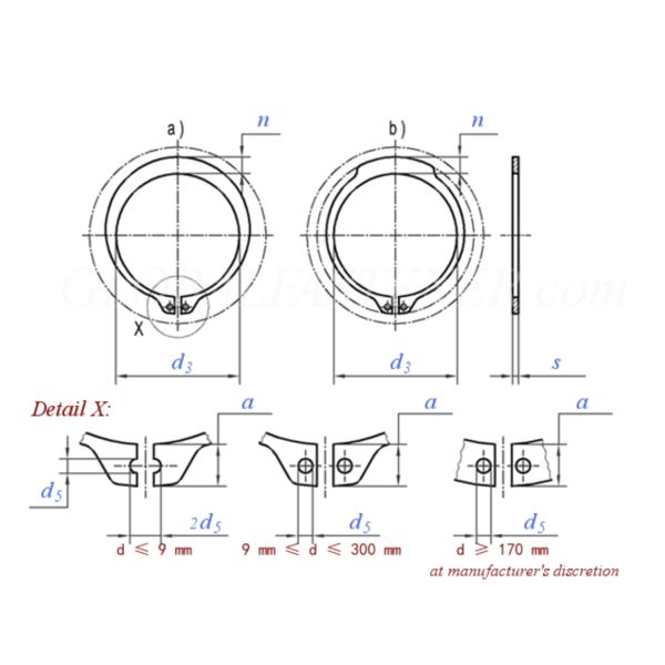 Din 471 Retaining Ring External Circlip Din 471 Din 471 30x1 5 50x2 A2