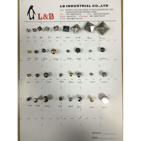 double single cap head metal decorative rivets for shoes bag clothing