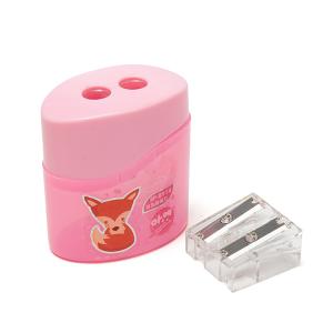 Cartoon Clear Transparent Oval Pencil Sharpener Double Hole