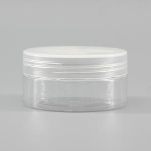 China PET Cylinder 100ml Empty Transparent Cosmetic Jars on sale