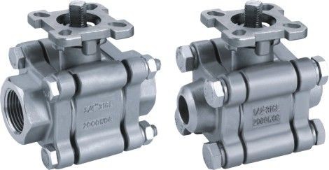 Buy 3-pc stainless steel ball valve full port 2000wog BSPP NPT ISO-5211 DIRECT MOUNTING PAD at wholesale prices