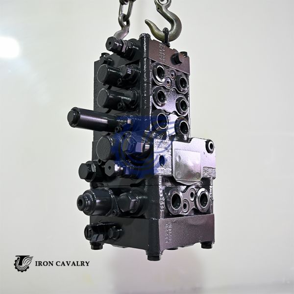 Close-up view of hydraulic control valve components