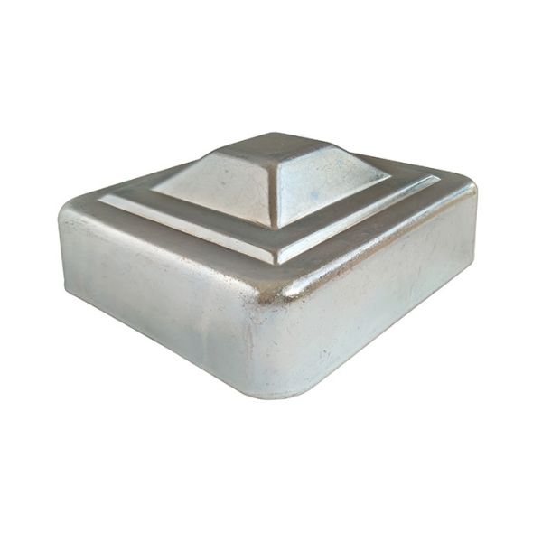 4" 3" Galvanized Fence Post Caps 75mm 100mm Square Galvanised Steel Post Cap