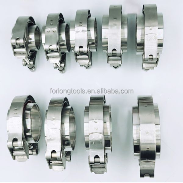 1.5-6.0 Universal 304 Stainless V Band Exhaust Clamps With Female Male Flange Kit Year Universal Universal