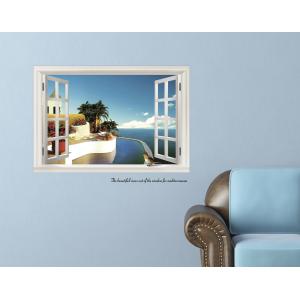 Quality Window View Removable Wall Stickers Custom For Drawing Room for sale