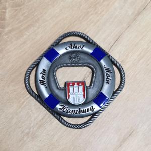 Quality 3D Die Casting Zinc Alloy Metal Fridge Magnet Decoration Hamburg City Photo for sale