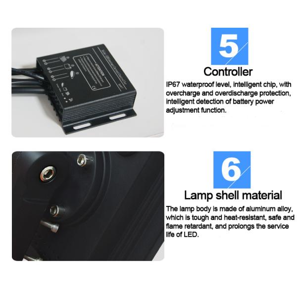 Solar Powered LED Street Light SMD3030 Yard Lighting Mono Solar Panel