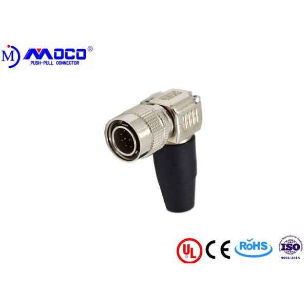 Right Angle Male Industrial Circular Connectors 12 Pins HR 10A - 10P - 12P