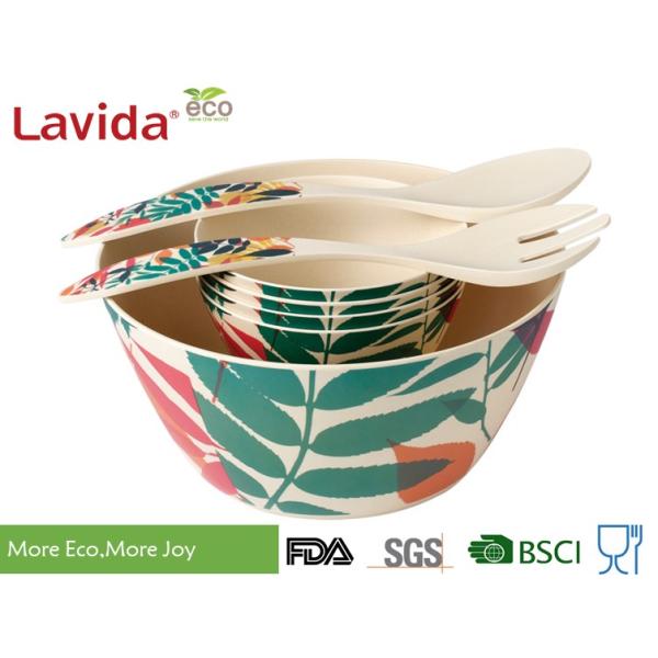 Christmas Printing Bamboo Fiber Plastic Dinner Bowls Non - Fragile Waterproof