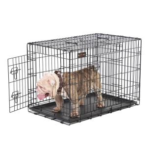 OEM ODM Custom Metal Dog Crates Space Saving With 2 Doors Removal Tray
