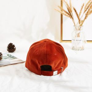 Custom 56CM Suede Embroidered Baseball Caps With PU Brim