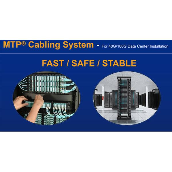 24 Core MPO To MPO Fiber Cable 40 Gb Multimode Fiber Optic Patch Cord