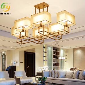Study Bedroom LED Chandelier Lighting Dining Room Rectangular Ceiling Iron