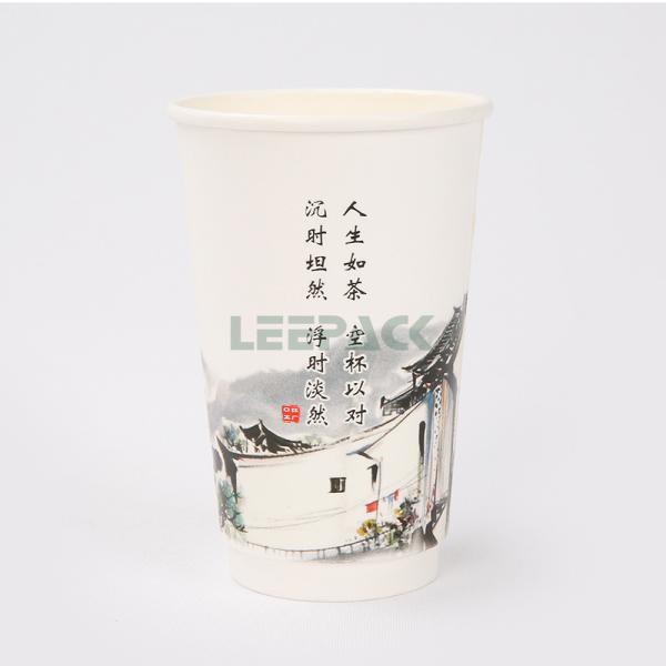 Customized Design 12oz double foam paper cup PE coated take away paper cup for coffee milk tea hot drink
